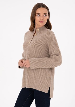 PİERRE CARDİN Bej Kadın Comfort Kazak
