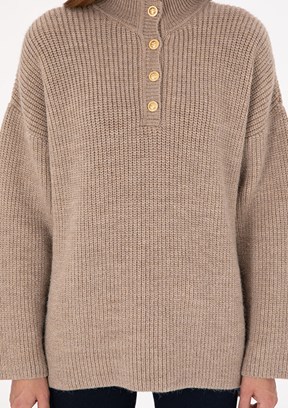PİERRE CARDİN Bej Kadın Comfort Kazak