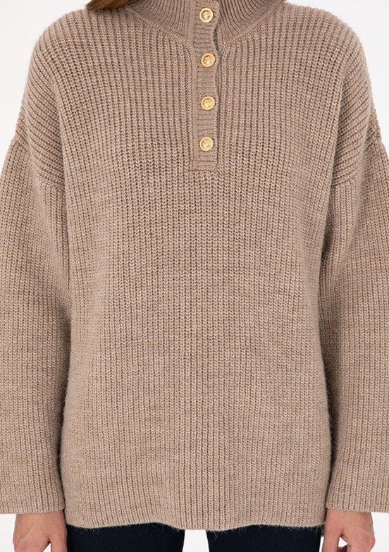 PİERRE CARDİN Bej Kadın Comfort Kazak