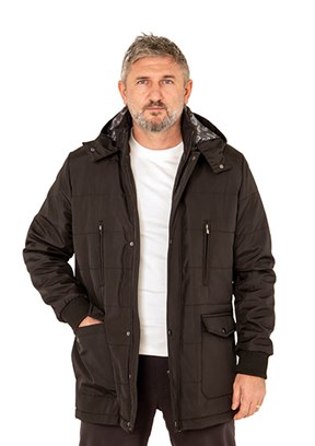 FORELLİ Siyah Erkek Uzun Kaban