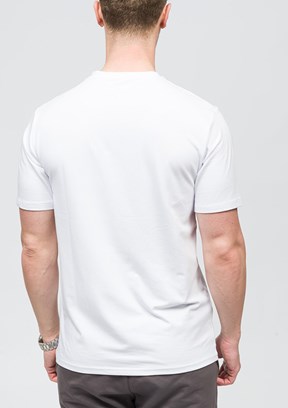 JOHNNY JOE Beyaz Erkek Bisiklet Yaka T-shirt