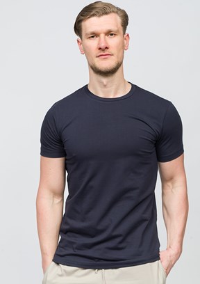 JOHNNY JOE Lacivert Erkek Bisiklet Yaka T-shirt