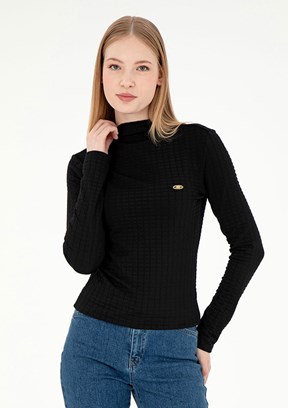 US POLO ASSN Siyah Kadın Örme Sweatshirt