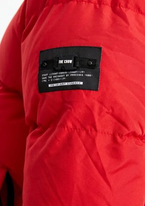 THE CROW Kırmızı Unisex Kapüşonlu Mont