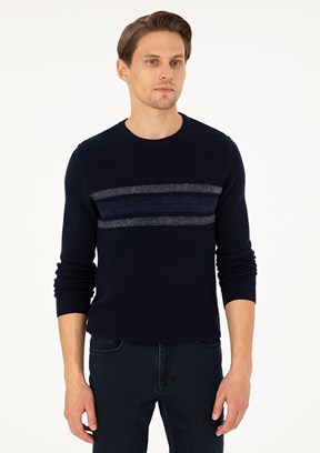 PIERRE CARDIN Lacivert Erkek Slim Kazak