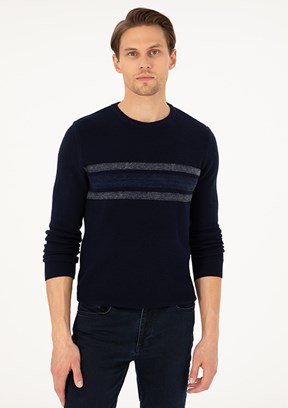 PIERRE CARDIN Lacivert Erkek Slim Kazak