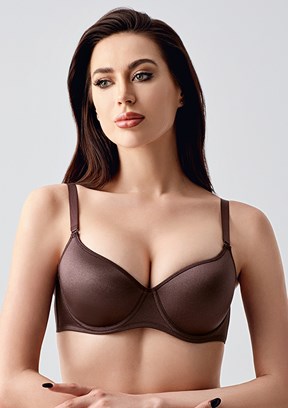 NEW BRA - 3479000000 Kadın Kahverengi Desteksiz Big Size Sütyen