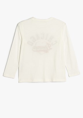 KOTON Beyaz Kız Çocuk Baskılı T-Shirt
