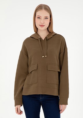 US POLO ASSN Yeşil Kadın Comfort Sweatshirt
