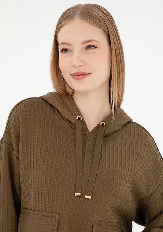 US POLO ASSN Yeşil Kadın Comfort Sweatshirt