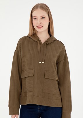 US POLO ASSN Yeşil Kadın Comfort Sweatshirt