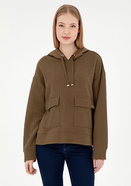 US POLO ASSN Yeşil Kadın Comfort Sweatshirt