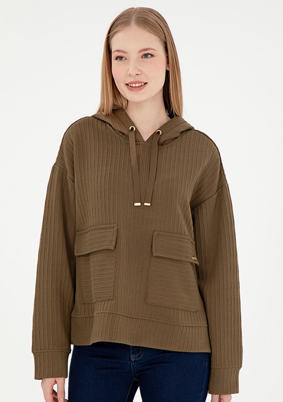 US POLO ASSN Yeşil Kadın Comfort Sweatshirt