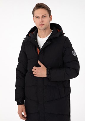 PİERRE CARDİN Siyah Erkek Regular Kaban
