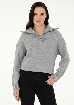 PİERRE CARDİN Gri Kadın Comfort Kazak