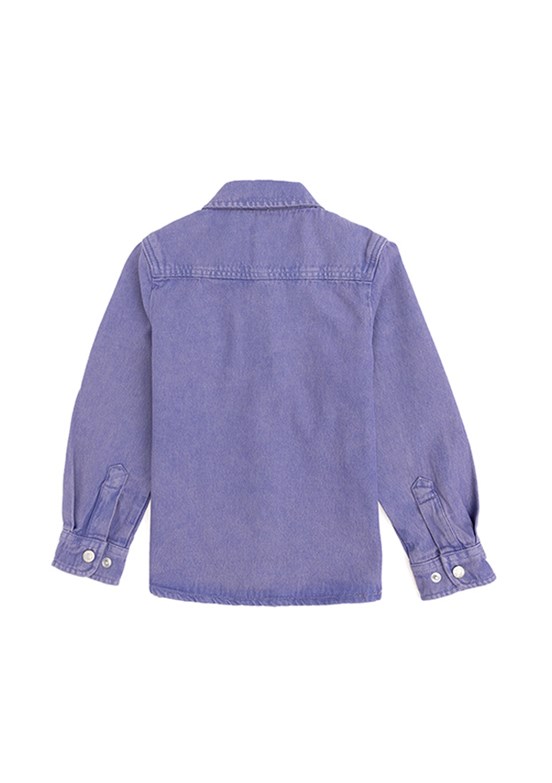 US POLO ASSN Mor Kız Çocuk Denim Gömlek