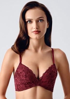 NEW BRA Bordo Kadın Destekli Sütyen