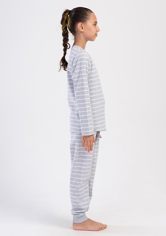 VİENETTA Gri Kız Çocuk Pijama Takımı