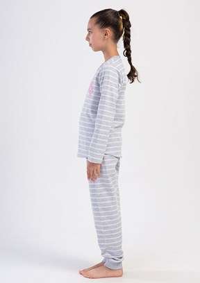 VİENETTA Gri Kız Çocuk Pijama Takımı
