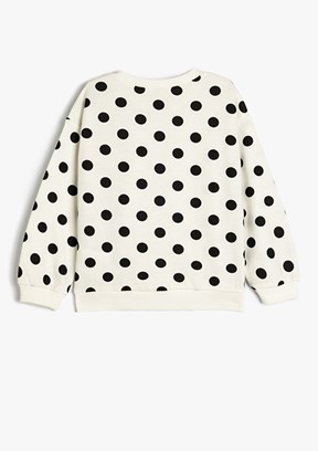 KOTON Beyaz Kız Çocuk Baskılı Sweatshirt