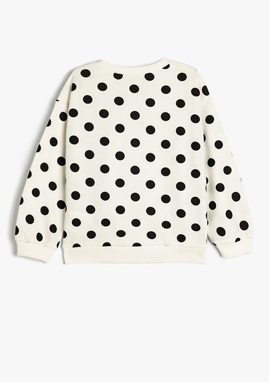 KOTON Beyaz Kız Çocuk Baskılı Sweatshirt