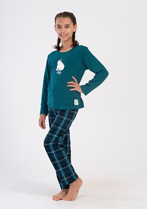 VİENETTA Yeşil Kız Çocuk Pijama Takımı