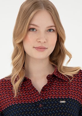 US POLO ASSN Bordo Kadın Dokuma Gömlek