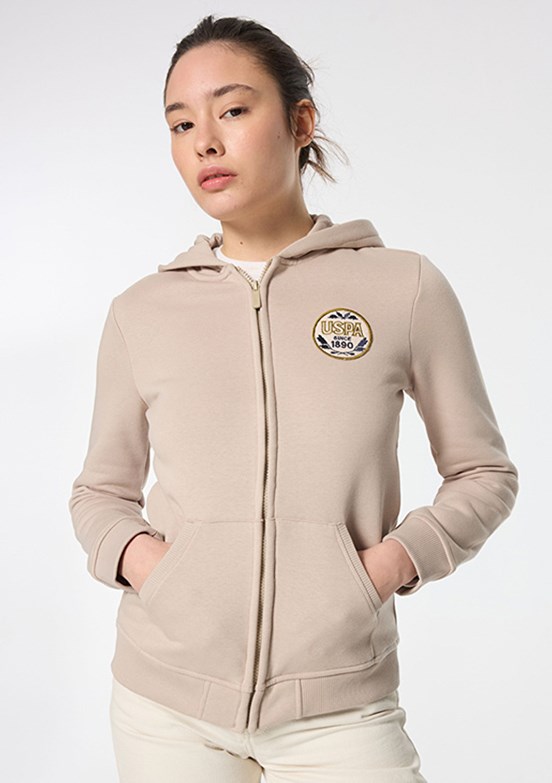 US POLO ASSN Bej Kadın Regular Sweatshirt