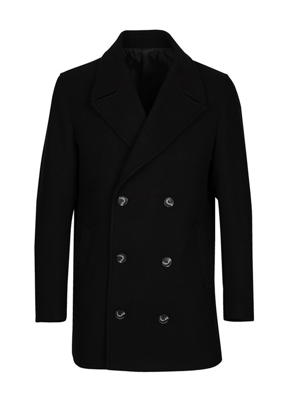 BACKANDBOND Siyah Erkek Kruvaze Kaban