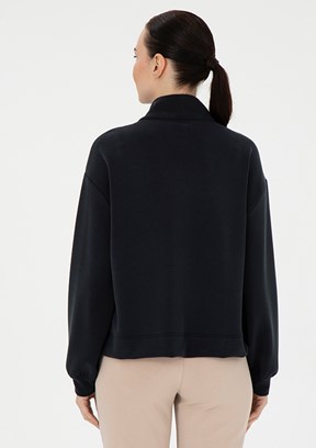PİERRE CARDİN Siyah Kadın Comfort Sweatshirt