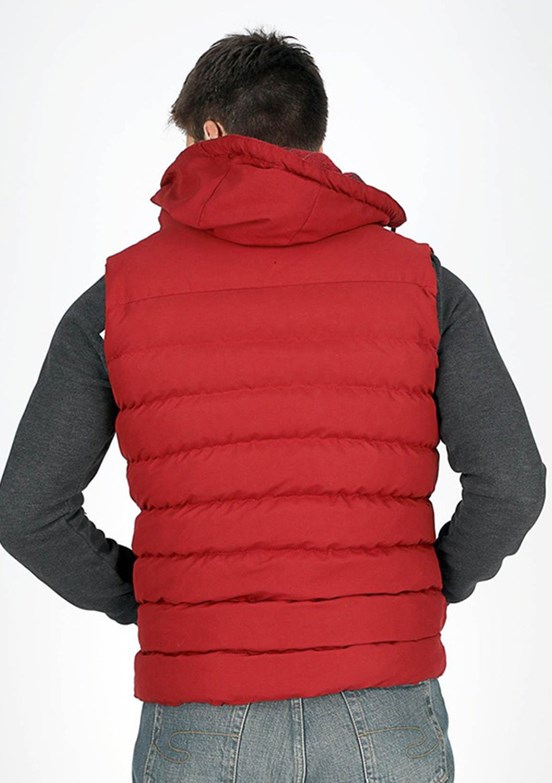 LEE COOPER Bordo Erkek Kapüşonlu Yelek