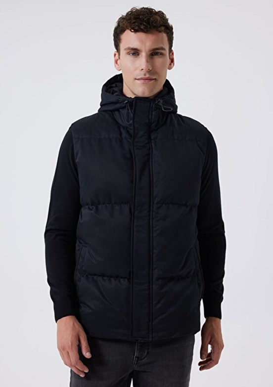 Lee Cooper Siyah Erkek Kapüşon Regular Fit Yelek