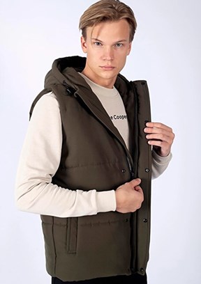 Lee Cooper Haki Erkek Kapüşon Regular Fit Yelek