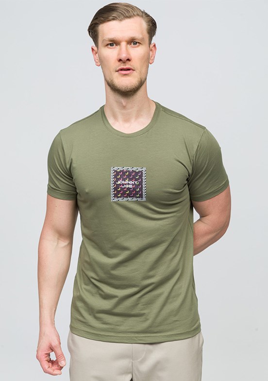JOHNNY JOE Lucas Yeşil Erkek Bisiklet Yaka T-shirt