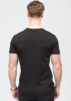 JOHNNY JOE Lucas Siyah Erkek Bisiklet Yaka T-shirt