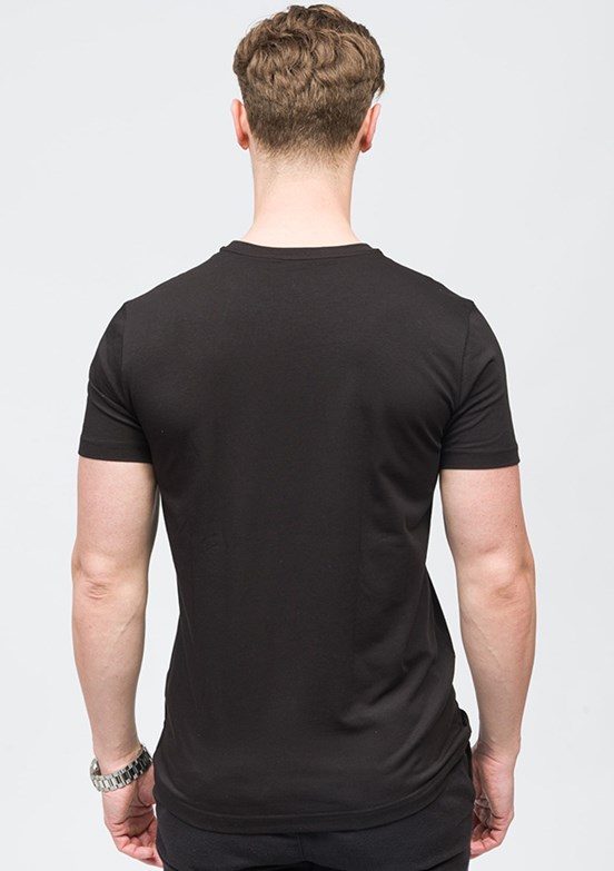JOHNNY JOE Lucas Siyah Erkek Bisiklet Yaka T-shirt
