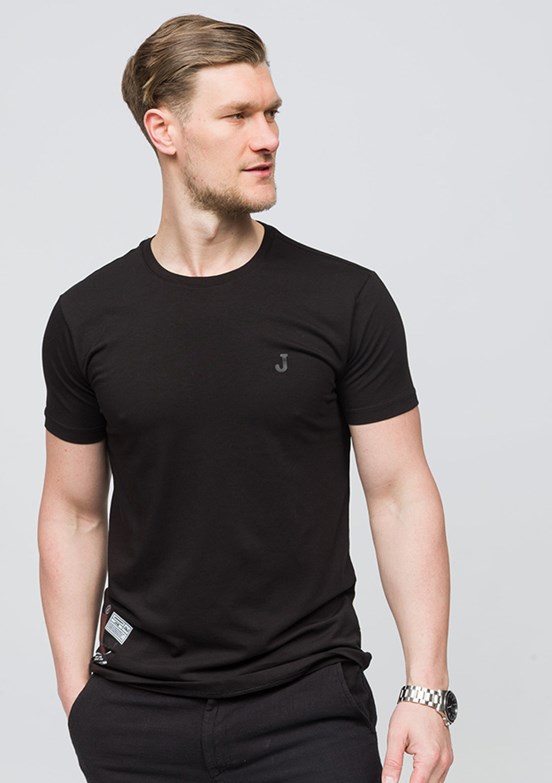 JOHNNY JOE Andre Siyah Erkek Bisiklet Yaka T-shirt