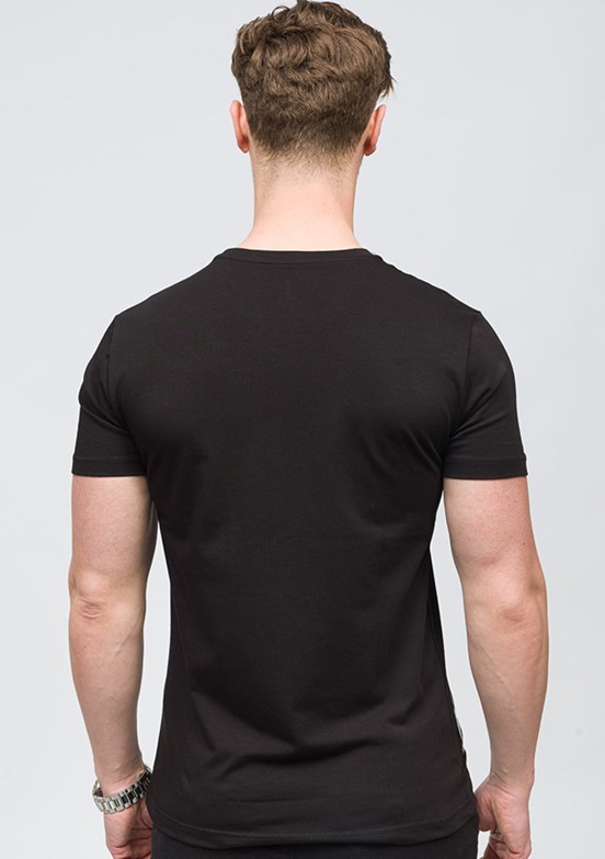 JOHNNY JOE Andre Siyah Erkek Bisiklet Yaka T-shirt
