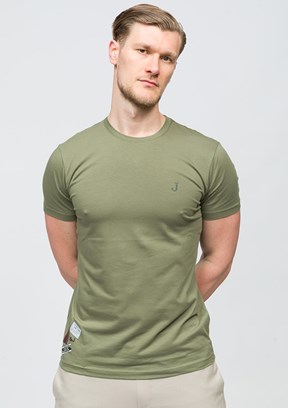 JOHNNY JOE Andre Haki Erkek Bisiklet Yaka T-shirt