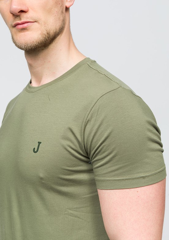 JOHNNY JOE Andre Haki Erkek Bisiklet Yaka T-shirt