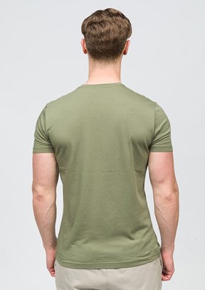 JOHNNY JOE Andre Haki Erkek Bisiklet Yaka T-shirt