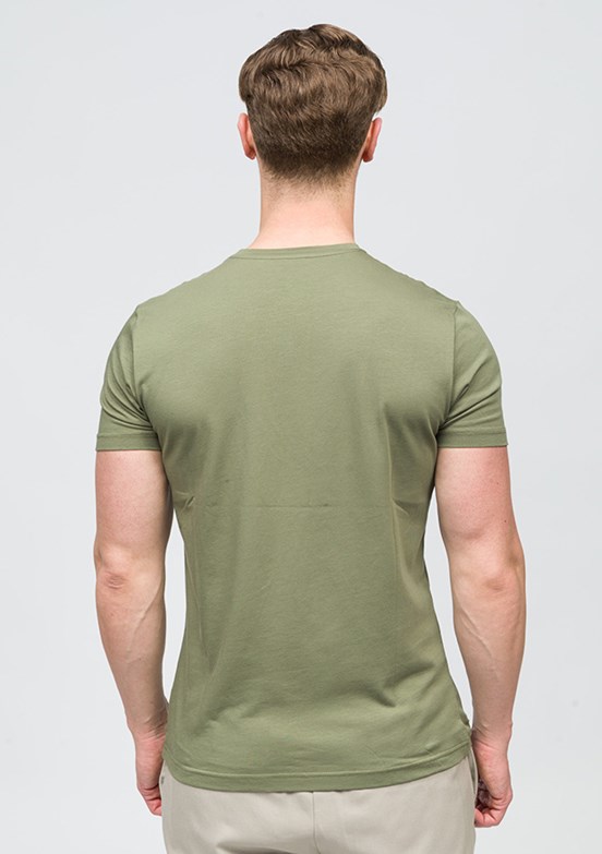 JOHNNY JOE Andre Haki Erkek Bisiklet Yaka T-shirt