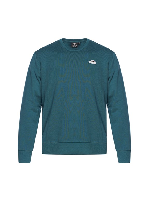 HUMMEL Mavi Erkek Baskılı Sweatshirt