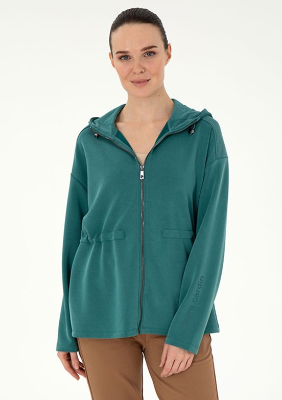 PİERRE CARDİN Yeşil Kadın Cropped Sweatshirt