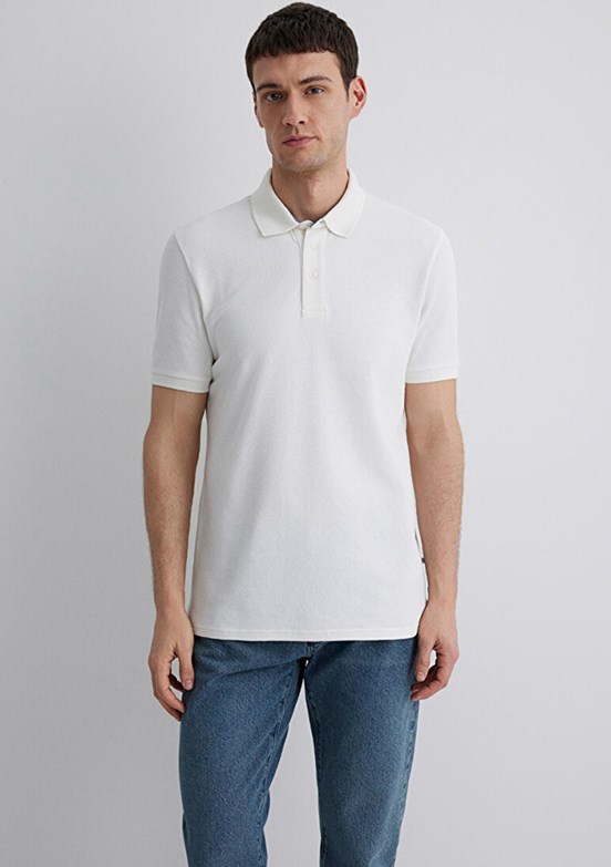 MAVİ Beyaz Erkek Polo Yaka T-Shirt