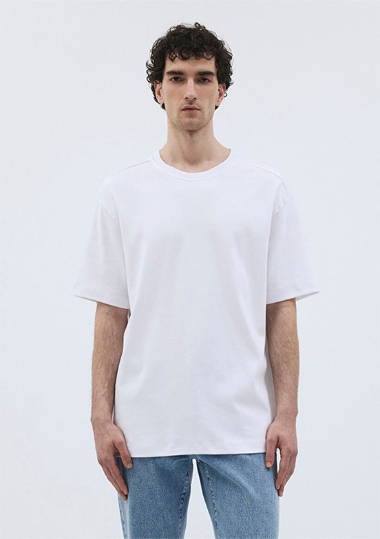 MAVİ Dikiş Detaylı Beyaz Erkek Premium Basic T-shirt