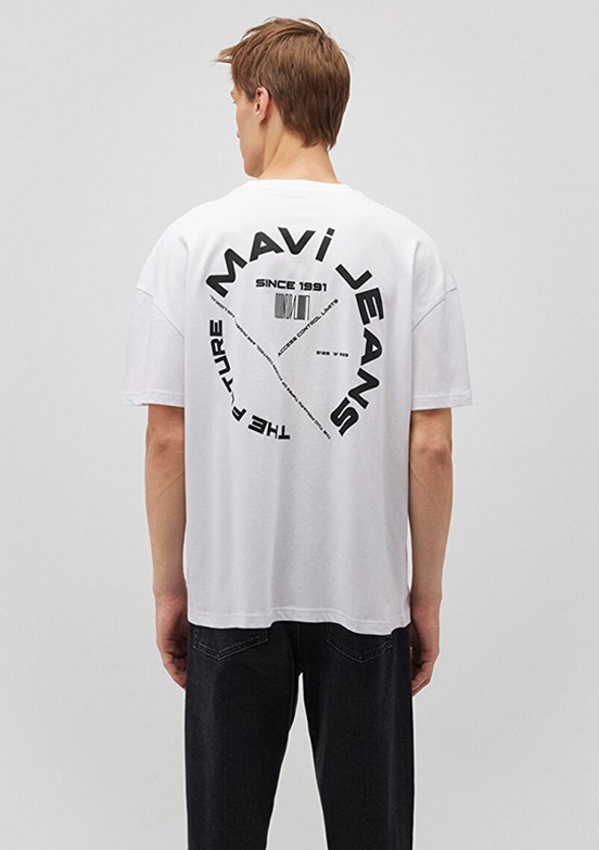 MAVİ Beyaz Erkek Baskılı T-Shirt