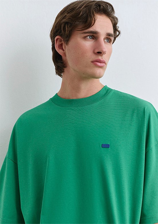 MAVİ Yeşil Erkek Bisiklet Yaka T-Shirt