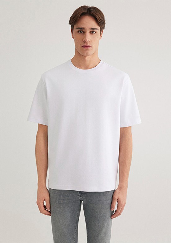 MAVİ Beyaz Erkek Kısa Kol T-Shirt