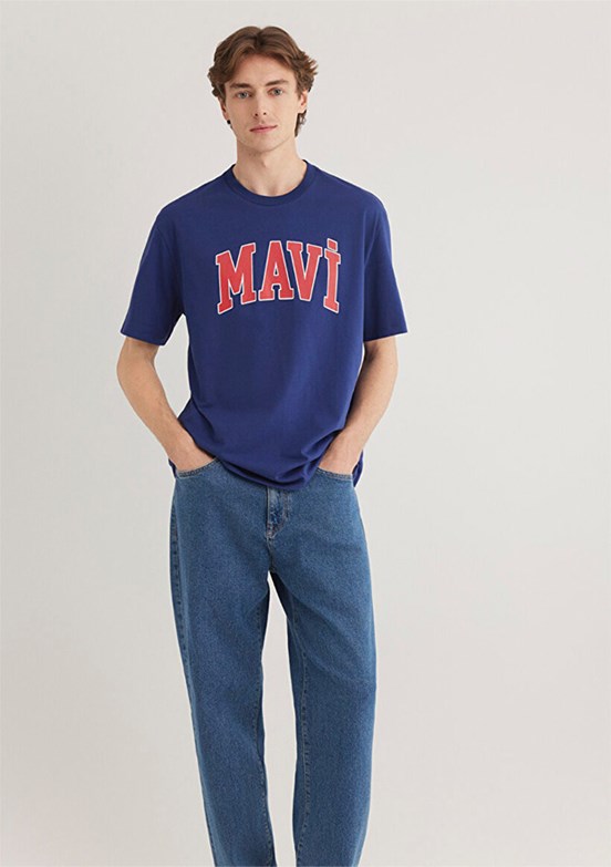 MAVİ Çok Renkli Erkek Bisiklet Yaka T-Shirt